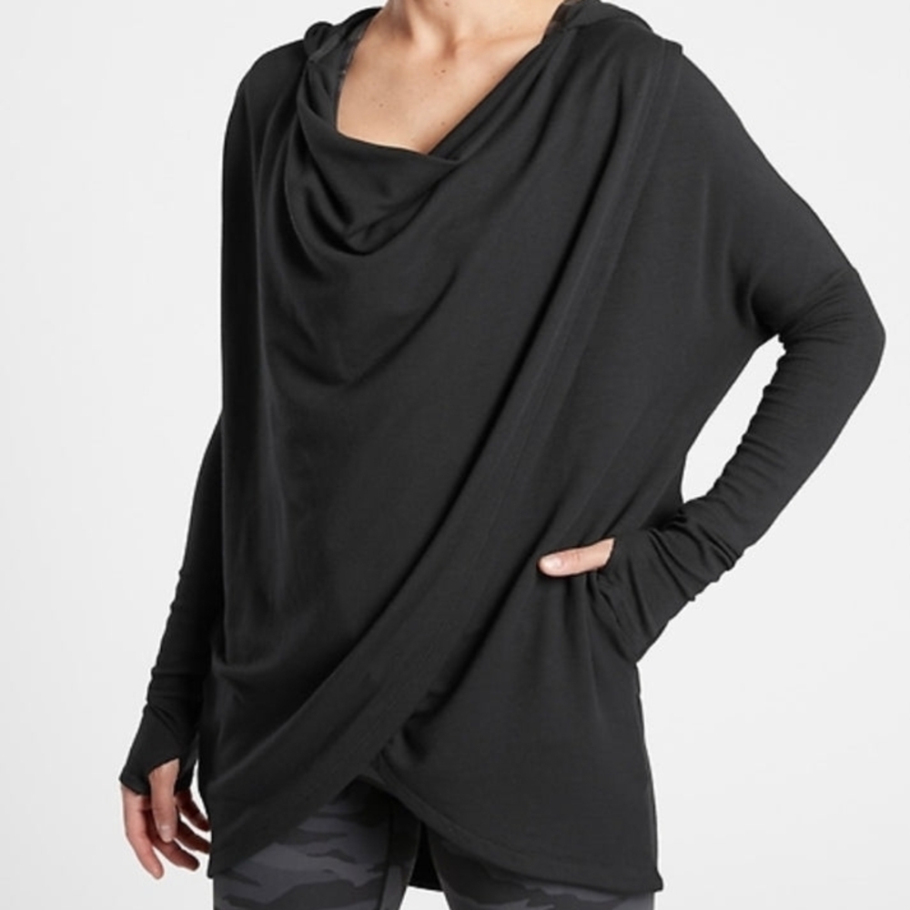 2/$30 DEAL!! Athleta Berry Cowl Neck Hoodie - Picture 5 of 11